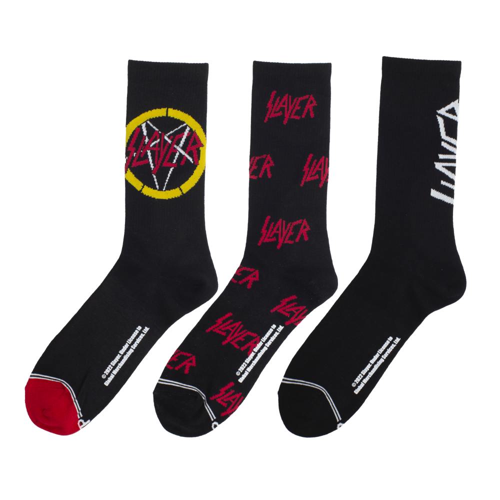 Slayer - 3 pk Volume Crew Sokken - Zwart